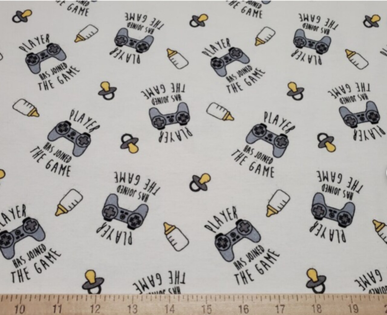 Player Has Joined the Game Brushed Cotton Flannel Fabric by the Yard